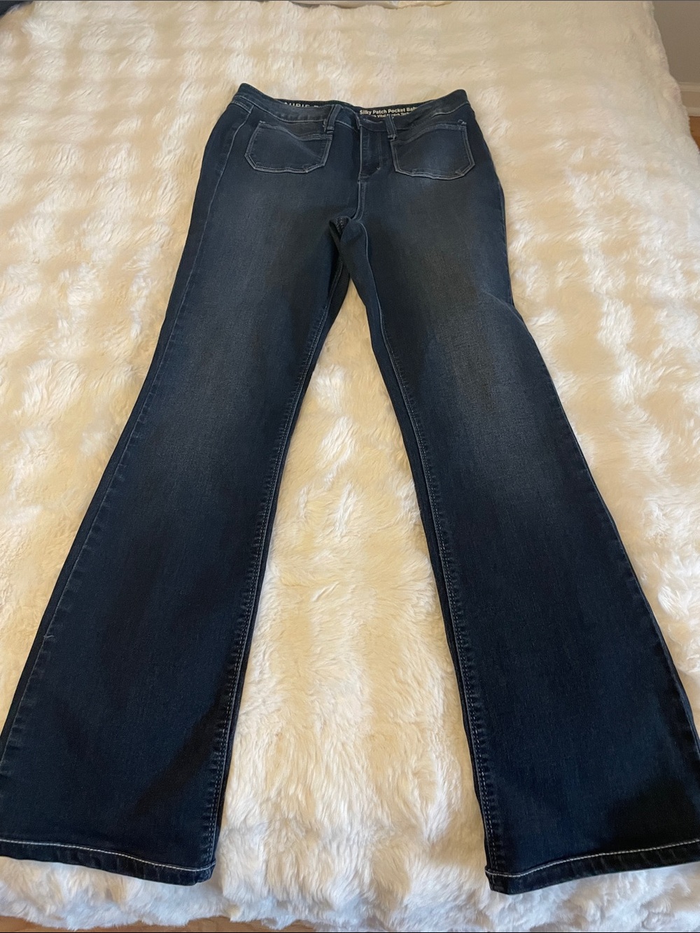 Laurie Felt Women’s Dark Blue Baby Bell Bootcut Jeans Stretch Denim Size Small
